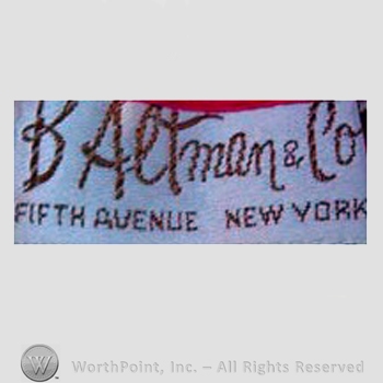 Clothing label : B. Altman & Co.