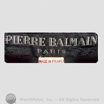 Clothing label : Pierre Balmain.