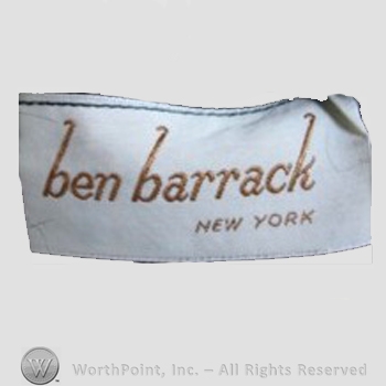 Clothing label : Ben Barrack.