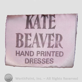 Clothing label : Kate Beaver.