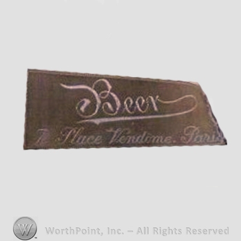 Clothing label : Gustave Beer.