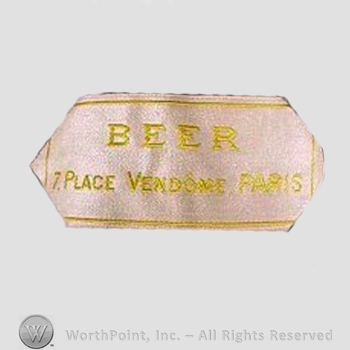Clothing label : Gustave Beer.