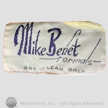 Clothing label : Mike Benet Formals.