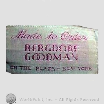 Clothing label : Bergdorf Goodman.