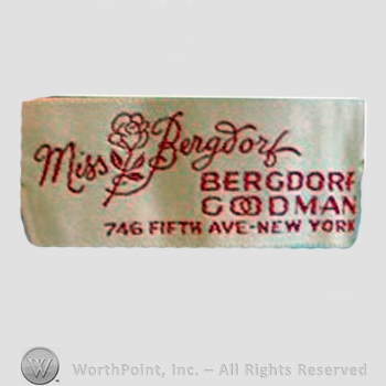 Clothing label : Bergdorf Goodman.