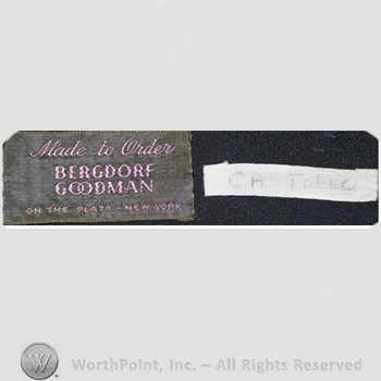 Clothing label : Bergdorf Goodman.