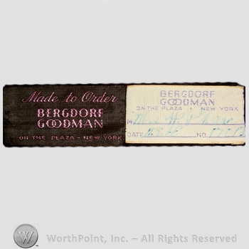 Clothing label : Bergdorf Goodman.