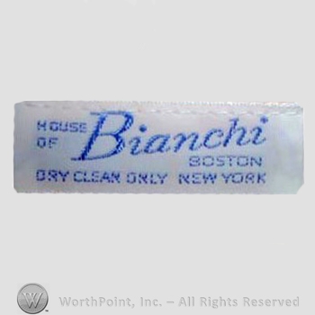 Clothing label : House of Bianchi.