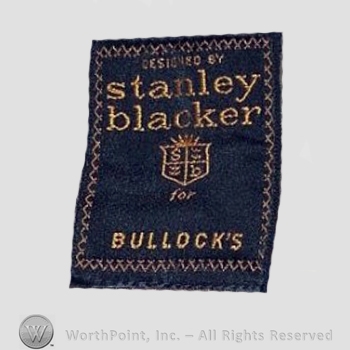 Clothing label : Stanley Blacker.