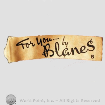 Clothing label : Blanes.