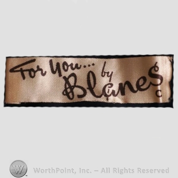 Clothing label : Blanes.