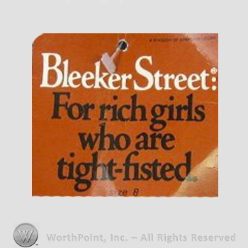 Clothing label : Bleeker Street.