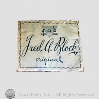 Clothing label : Fred A. Block.