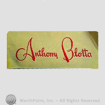 Clothing label : Anthony Blotta.