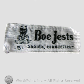 Clothing label : Boe Jests.