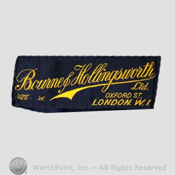 Clothing label : Bourne Hollingsworth.