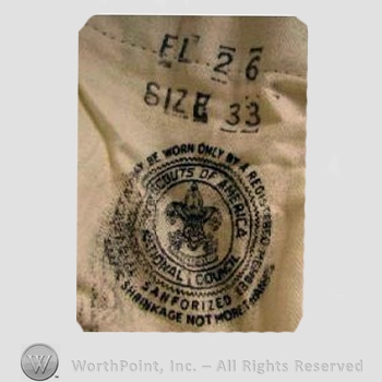 Clothing label : Boy Scouts of America.