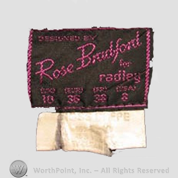 Clothing label : Rose Bradford.