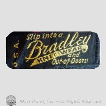 Clothing label : Bradley Knitting Company.