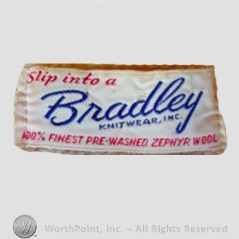Clothing label : Bradley Knitting Company.