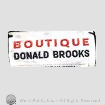Clothing label : Donald Brooks.