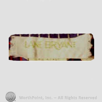 Clothing label : Lane Bryant.