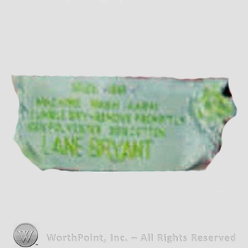Clothing label : Lane Bryant.