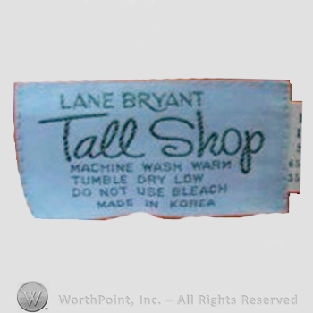 Clothing label : Lane Bryant.