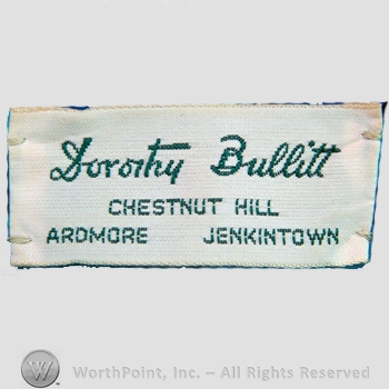 Clothing label : Dorothy Bullitt.