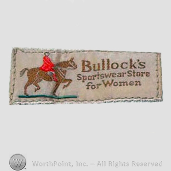 Clothing label : Bullock&rsquo;s.