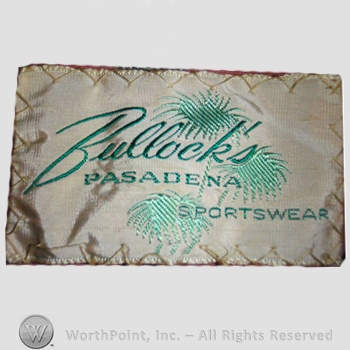 Clothing label : Bullock&rsquo;s.