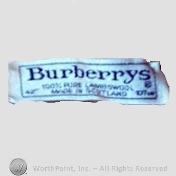 Clothing label : Burberrys.