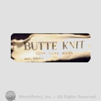 Clothing label : Butte Knit.