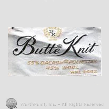 Clothing label : Butte Knit.