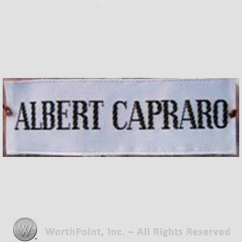 Clothing label : Albert Capraro.