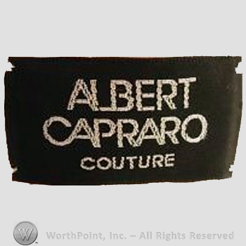 Clothing label : Albert Capraro.