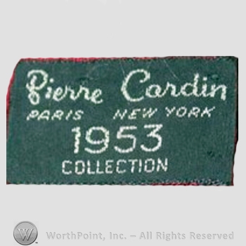 Clothing label : Pierre Cardin.