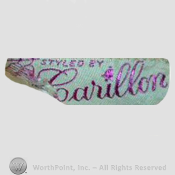Clothing label : Carillon Lingerie.