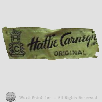 Clothing label : Hattie Carnegie.