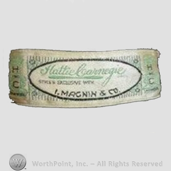 Clothing label : Hattie Carnegie.
