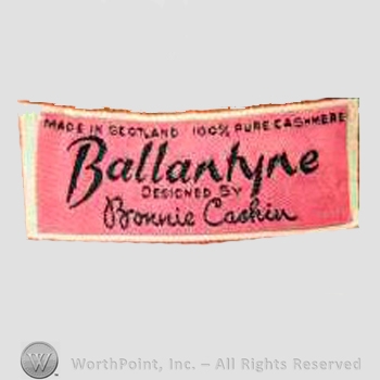 Clothing label : Bonnie Cashin.