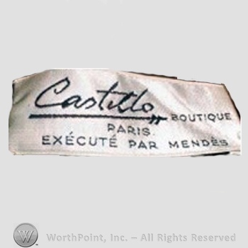 Clothing label : Antonio del Castillo.