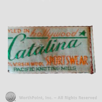 Clothing label : Catalina Sportswear.