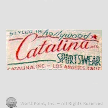 Clothing label : Catalina Sportswear.