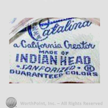 Clothing label : Catalina Sportswear.