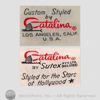 Clothing label : Catalina Sportswear.