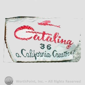 Clothing label : Catalina Sportswear.