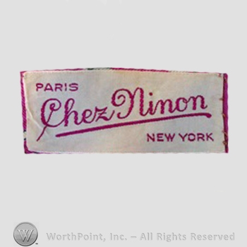 Clothing label : Chez Ninon.