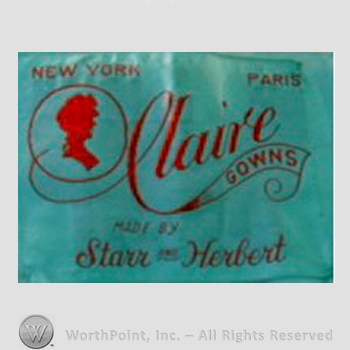 Clothing label : Claire Gowns.