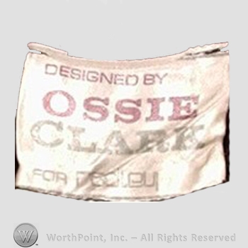 Clothing label : Ossie Clark.